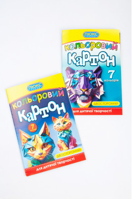 Картон кольоровий, 7 листів, А4, двосторонній